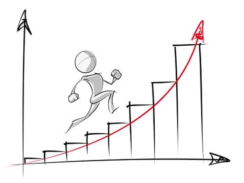 Simple people - exponential growth chart Stock Illustration