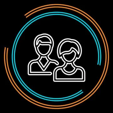 Simple People Thin Line Vector Icon Stock Illustration