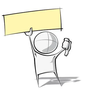 Simple people - thumbs down label Stock Illustration