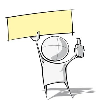 Simple people - thumbs up label Stock Illustration