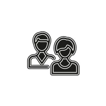 Simple People Vector Icon isolated Stock Illustration