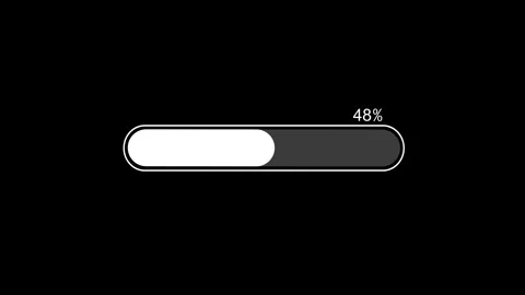 Simple percent progress bar showing loading or completion status animation Stockbeeldmateriaal 337182700