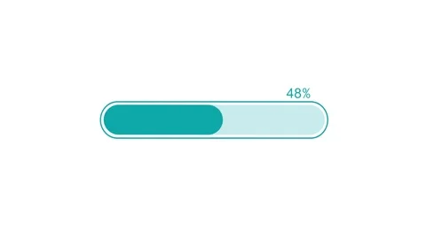 Simple percent progress bar showing loading or completion status animation Stock Footage 337182717