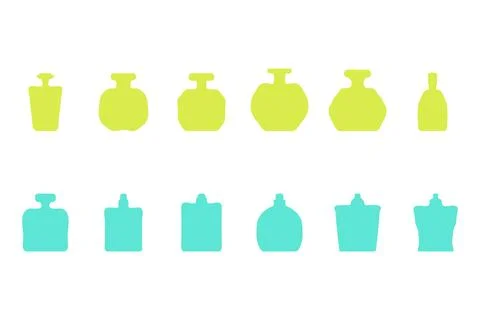 Simple perfume bottle icon set Stock Illustration