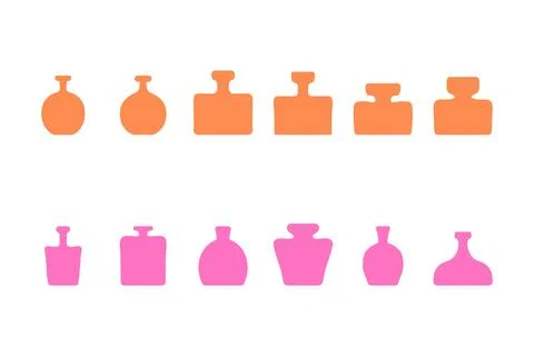 Simple perfume bottle icon set Stock Illustration
