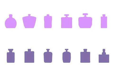 Simple perfume bottle icon set Stock Illustration