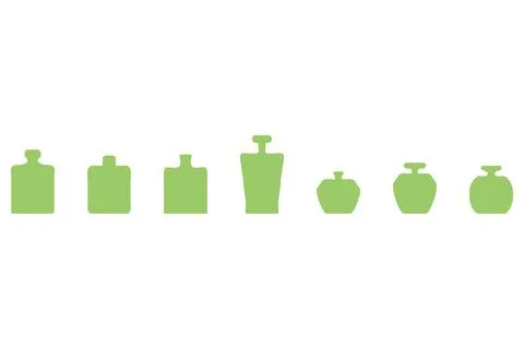 Simple perfume bottle icon set Stock Illustration