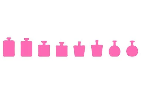 Simple perfume bottle icon set Stock Illustration