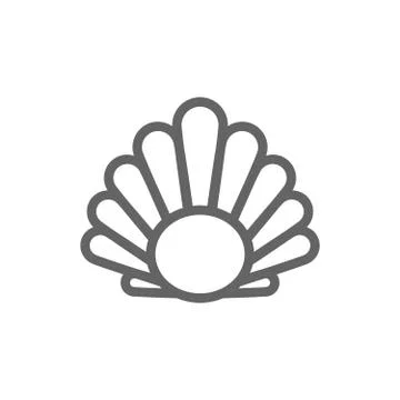 Simple perl in a shell line icon. Symbol and sign vector illustration design Stock Illustration