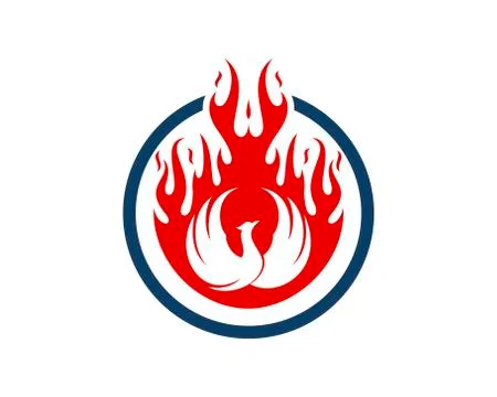 Simple phoenix in the fire Stock Illustration