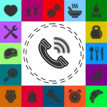 Simple Phone Call Vector Icon Stock Illustration