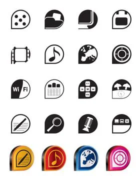 Simple Phone  Performance, Internet and Office Icons Stock Illustration