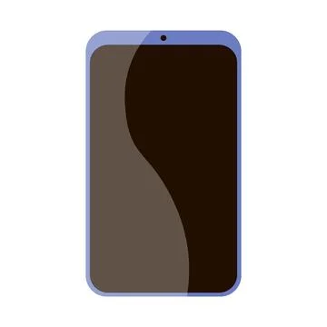 Simple phone template with a blank dark screen. Flat illustration. Illustrazione stock