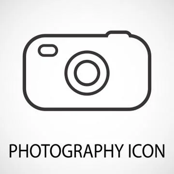 Simple photo camera icon, vector Stock Illustration