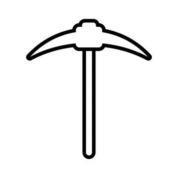 Simple pickaxe icon. Mining item. Vector. Stock Illustration
