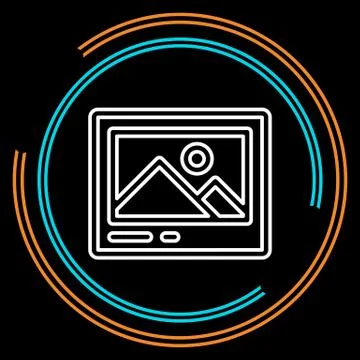 Simple Pictures Thin Line Vector Icon Stock Illustration