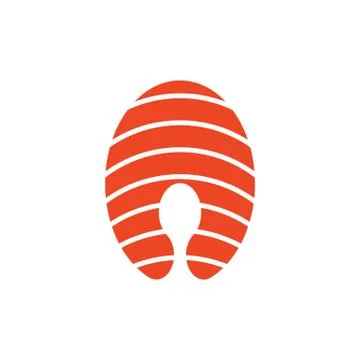 Simple piece of salmon icon Stock Illustration