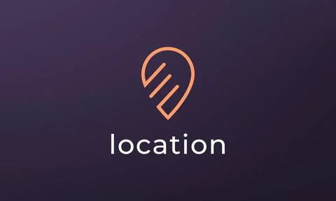 Simple pin position logo. abstract destination location icon, route direction Stock Illustration
