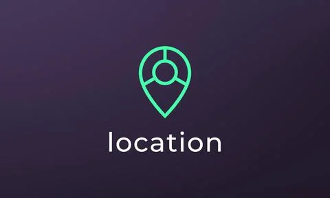 Simple pin position logo. abstract destination location icon, route direction イラスト素材