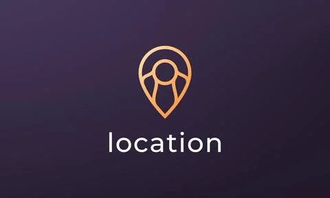 Simple pin position logo. abstract destination location icon, route direction Stock Illustration