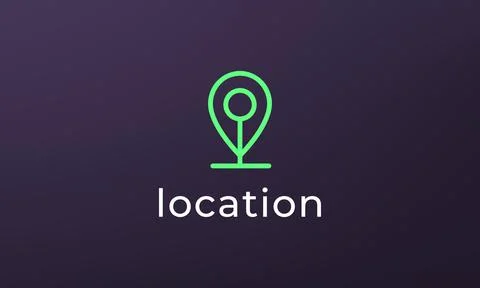 Simple pin position logo. abstract destination location icon, route direction Stock Illustration