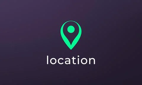 Simple pin position logo. abstract destination location icon, route direction Stock Illustration