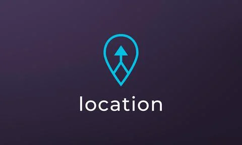 Simple pin position logo. abstract destination location icon, route direction Stock Illustration