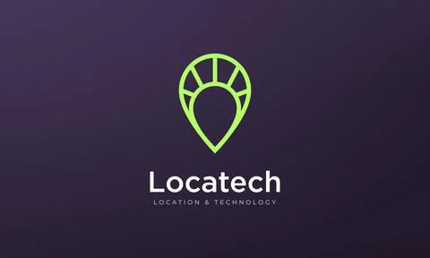 Simple pin position logo. abstract destination location icon, route direction Stock Illustration