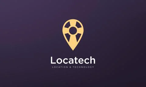 Simple pin position logo. abstract destination location icon, route direction Stock Illustration