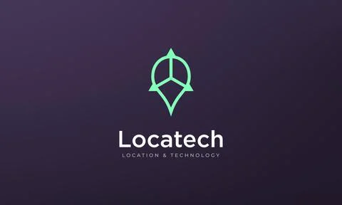 Simple pin position logo. abstract destination location icon, route direction Stock Illustration
