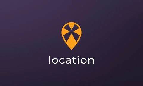 Simple pin position logo. abstract destination location icon, route direction Stockillustratie