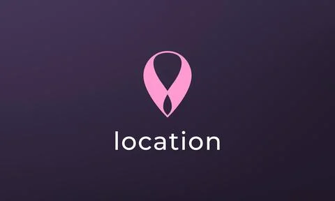 Simple pin position logo. abstract destination location icon, route direction Stock Illustration