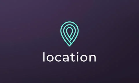 Simple pin position logo. abstract destination location icon, route direction Stockillustratie