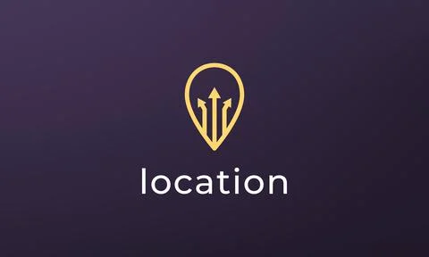 Simple pin position logo. abstract destination location icon, route direction Stock Illustration