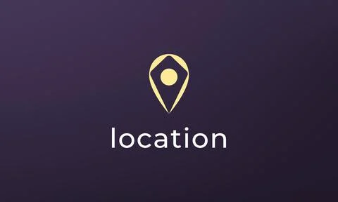 Simple pin position logo. abstract destination location icon, route direction Stock Illustration