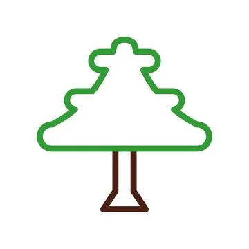 Simple Pine Tree Icon. Concept of Nature, Environment, and Ecology. Stock Illustration