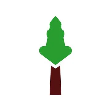 Simple Pine Tree Icon. Concept of Nature, Environment, and Sustainability. Stock Illustration