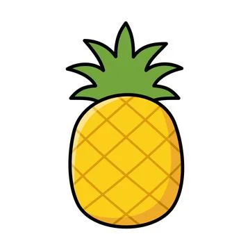 Simple Pineapple Fruit Illustration Vector Template Stock Illustration
