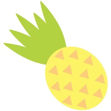 Simple Pineapple Isolated On White Background. 스톡 일러스트