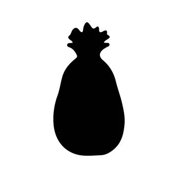 Simple pineapple silhouette icon design Stock Illustration