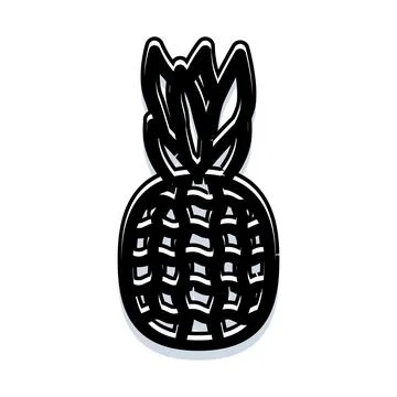 Simple pineapple tropical fruit abstract line illustration Stock Illustration