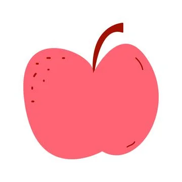 Simple Pink Apple in flat style Stock Illustration