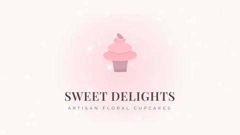 Simple Pink Dessert Icon: Isolated Cartoon Cupcake Illustration Stock Footage 336889747