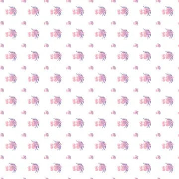 Simple pink fish. Seamless pattern. illustration. Stock Illustration