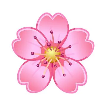Simple pink flower Large size of emoji spring flower 스톡 일러스트