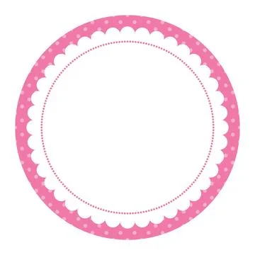Simple Pink Frame with Delicate Dotted Round Border Design Illustrazione stock