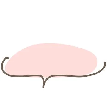 Simple pink handwritten speech bubble isolated Stock Illustration