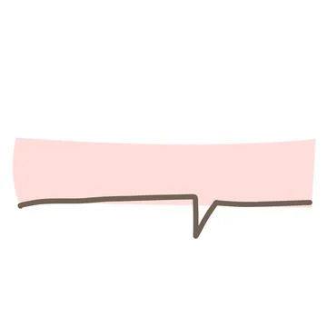 Simple pink handwritten speech bubble isolated Stock Illustration