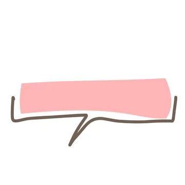 Simple pink handwritten speech bubble isolated Stock Illustration