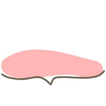 Simple pink handwritten speech bubble isolated Stock Illustration